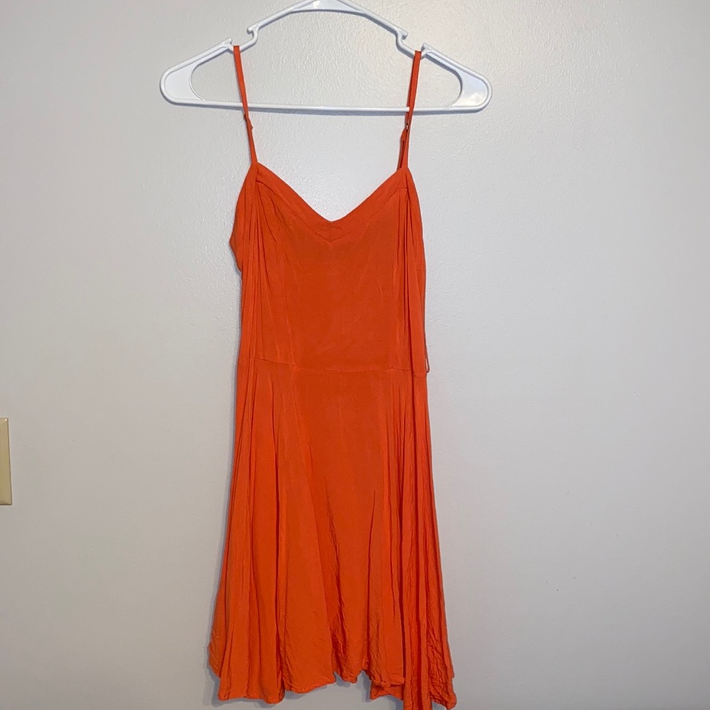Orange coral mini dress size small with adjustable straps